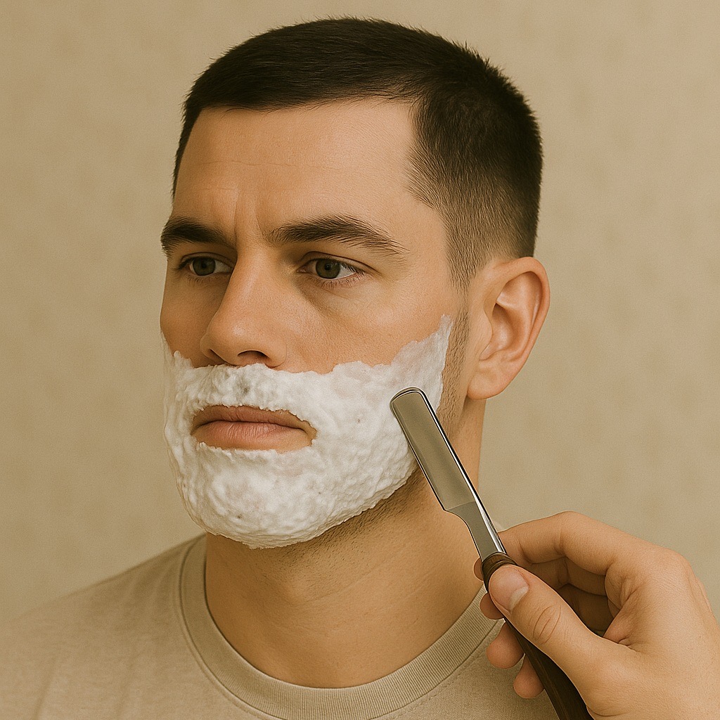 Hot lather beard shave