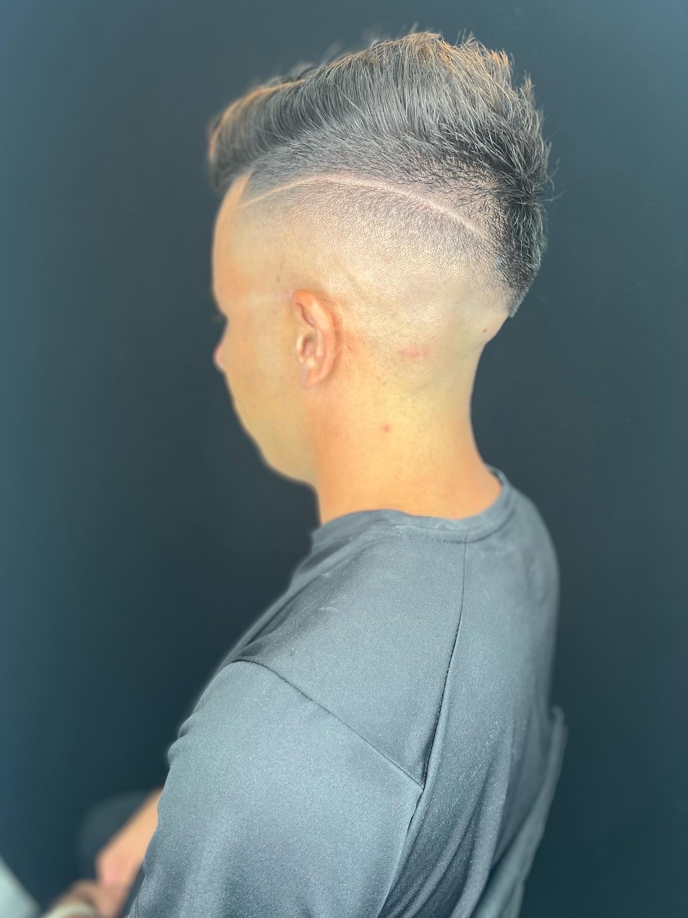 Teenager Haircut with Line Work