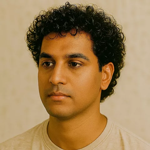 Curly men's haircut
