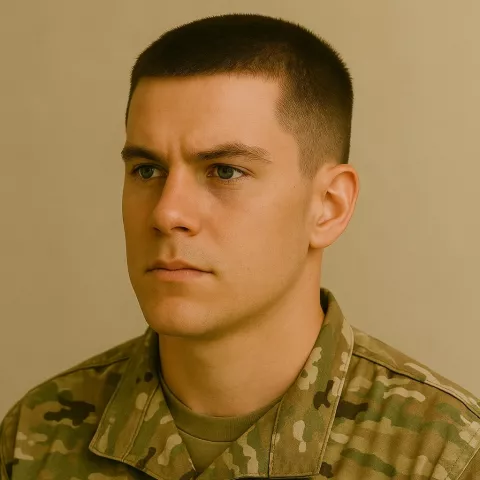 Discount active military men's short haircut