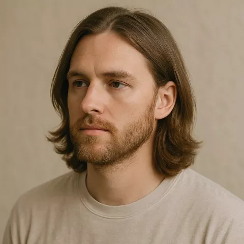 Men's long haircut