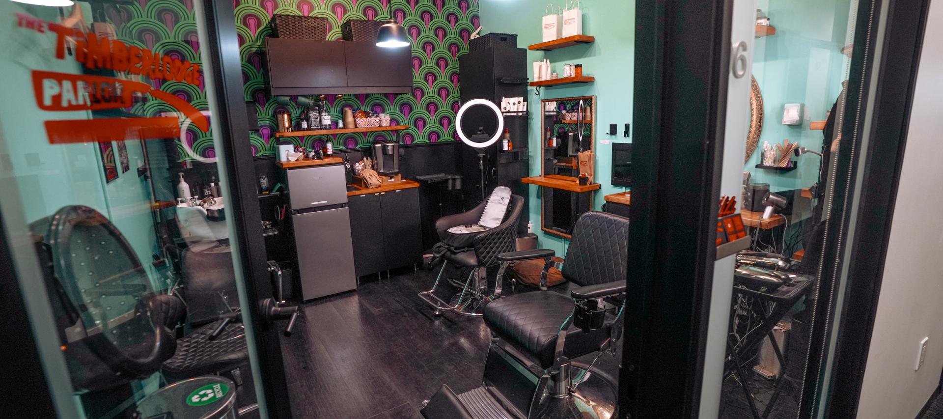 Inside of the Timberlodge Parlor barber shop